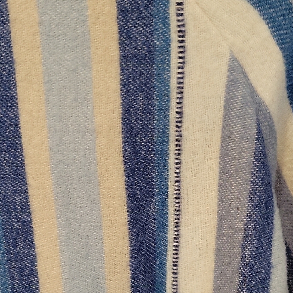 Pendleton Blue and White Striped 100% Cotton Chore Jacket Size Large - Picture 7 of 11